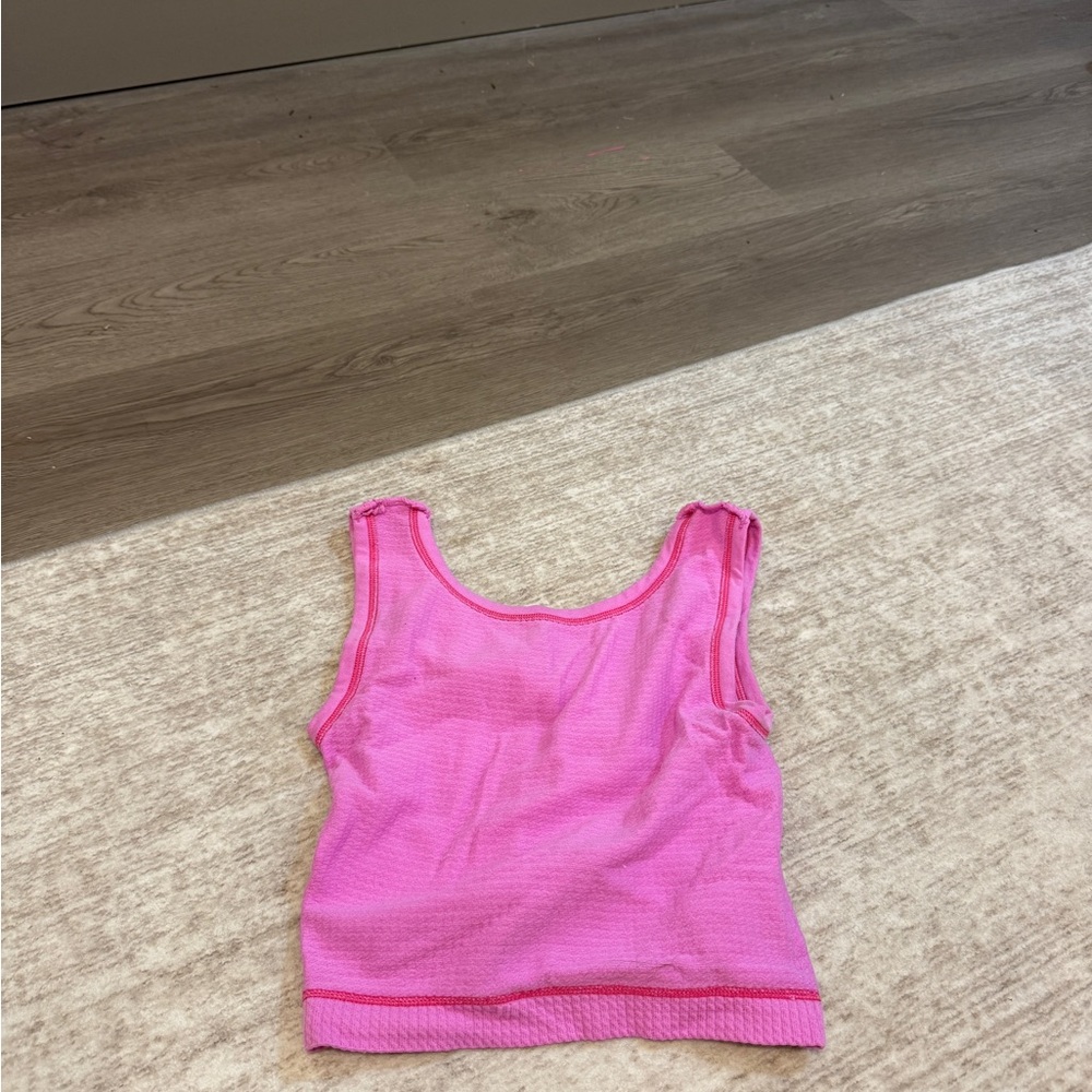 Pink Sleeveless Crop Top